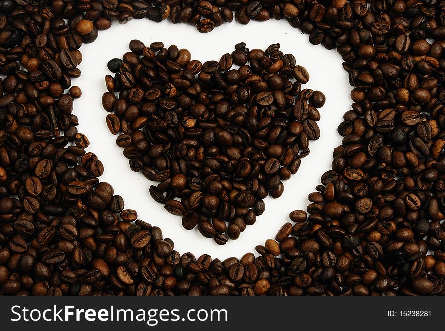 Small coffee heart for lover