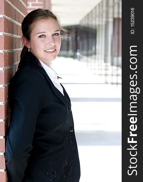 Attractive businesswoman wearing a suit