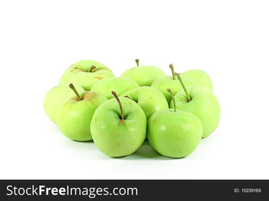 Green fresh ecological grown apple isolated on white. Green fresh ecological grown apple isolated on white