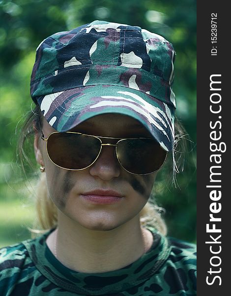 Girl In Military Form
