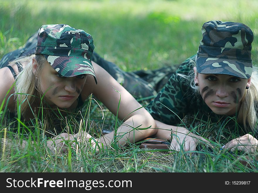 Girls In Military Form