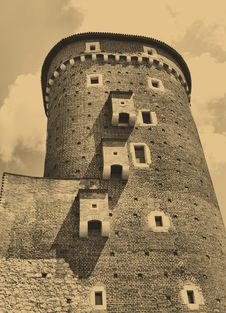 Old Style Photo Of Royal Wawel Castle, Cracow Royalty Free Stock Photo Old Style Photo Of Royal Wawel Castle, Cracow Royalty Free Stock Photo
