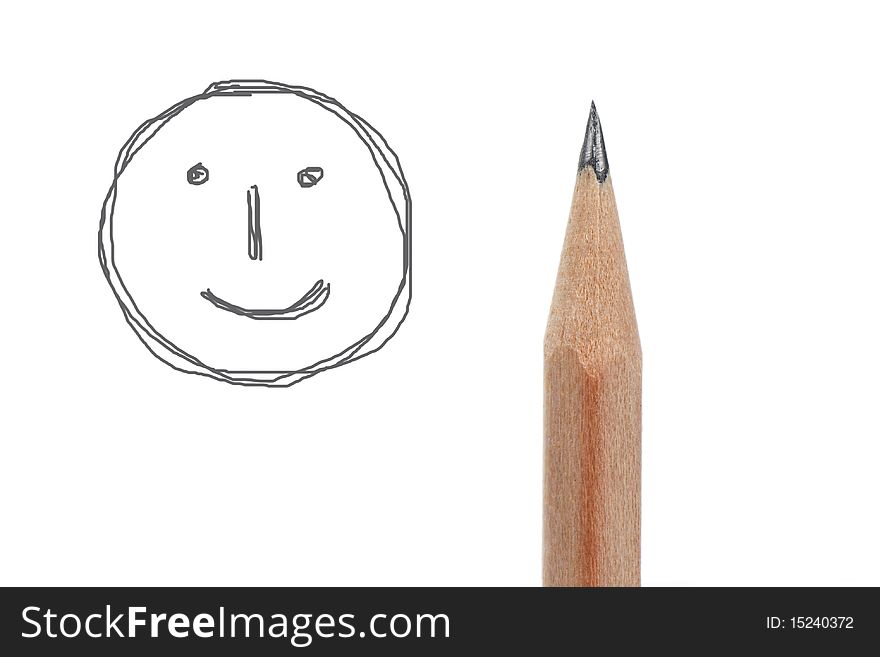 Drawing of a smiley face. Drawing of a smiley face