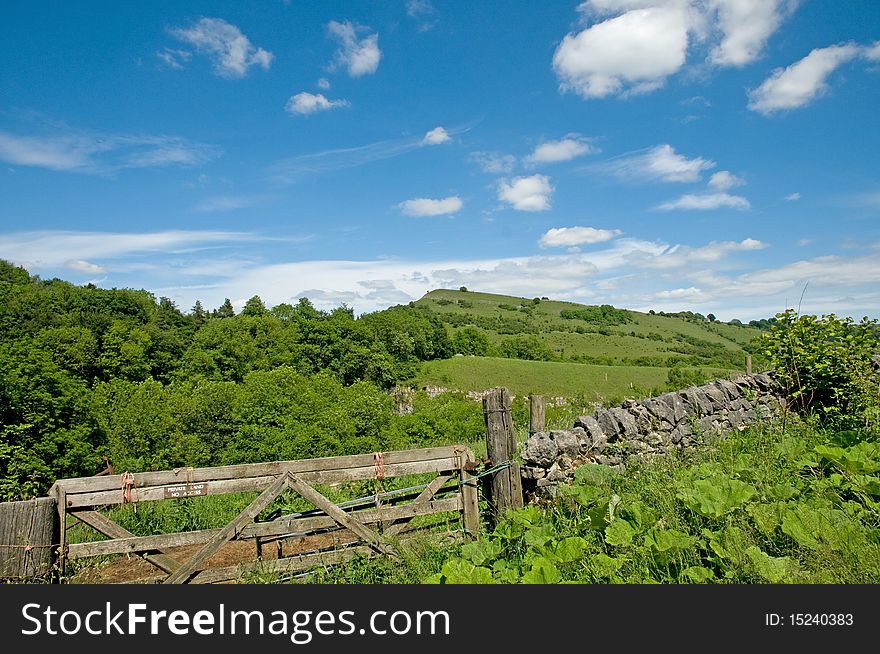 The landscape at millers dale in 
derbyshire in england. The landscape at millers dale in 
derbyshire in england