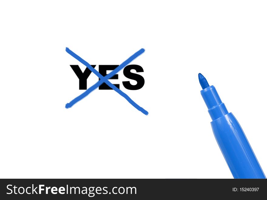 Checklist , blue marker pen isolated on white