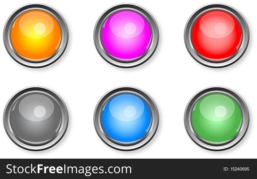 A set of Glossy buttons