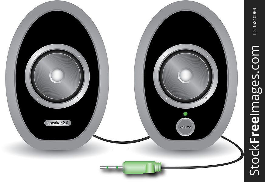 Two speakers with 3.5 mm jack