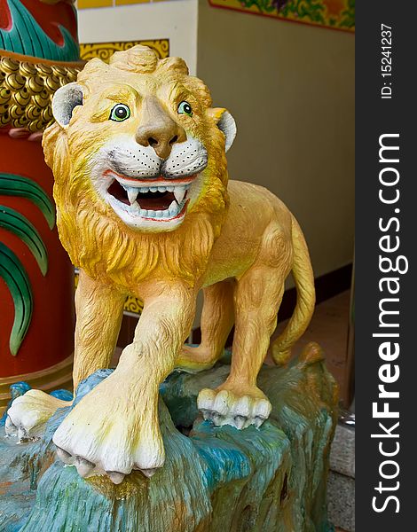 Brown Chinese lion Stucco color. Brown Chinese lion Stucco color