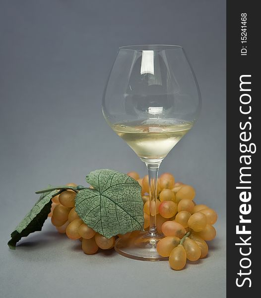 Picture of a still-life with fruit and wine glass