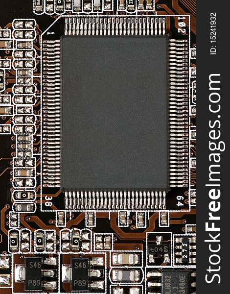 Circuit board with a computer chip