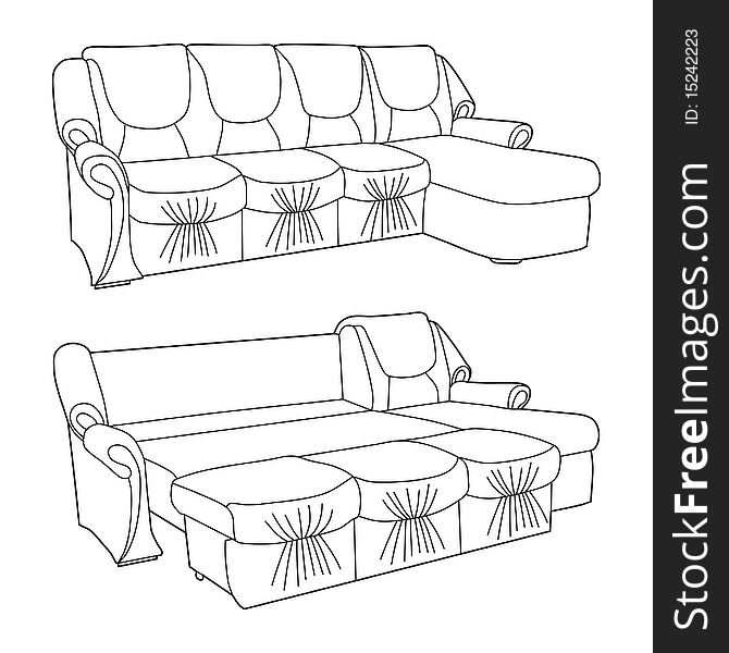 Vector illustration of Classic sofa. Vector illustration of Classic sofa