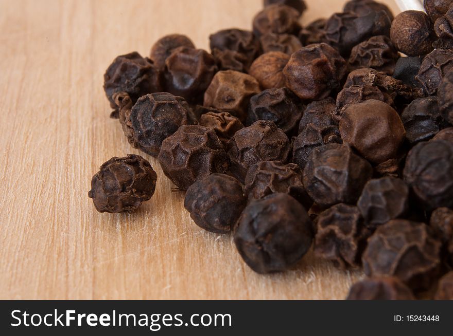 Black pepper on the table