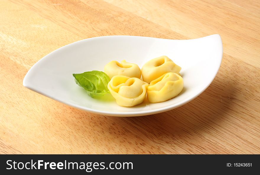 Tortellini pasta on a plate - closeup