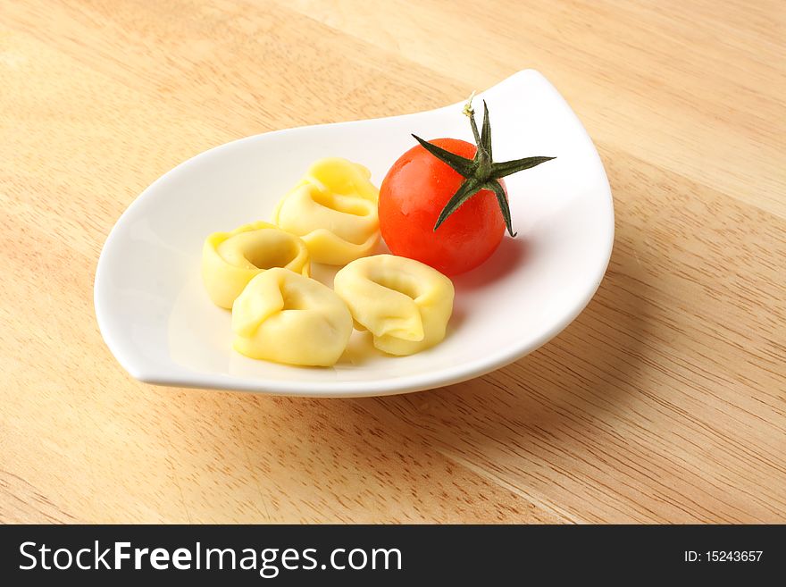 Tortellini pasta on a plate - closeup