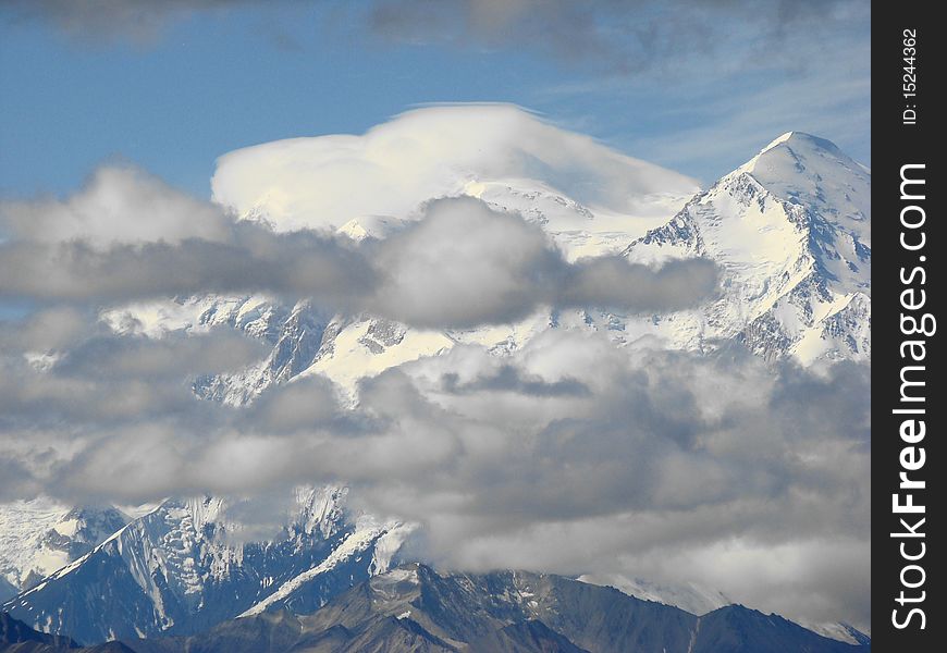 A close up shot of Denali or Mt. McKinely. A close up shot of Denali or Mt. McKinely.