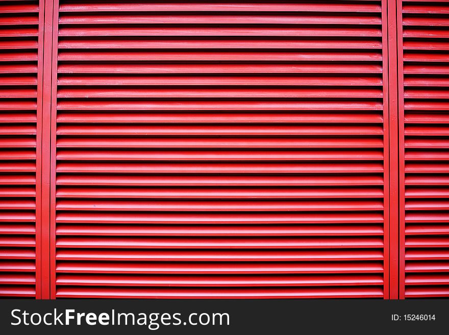 Red grid made of wood