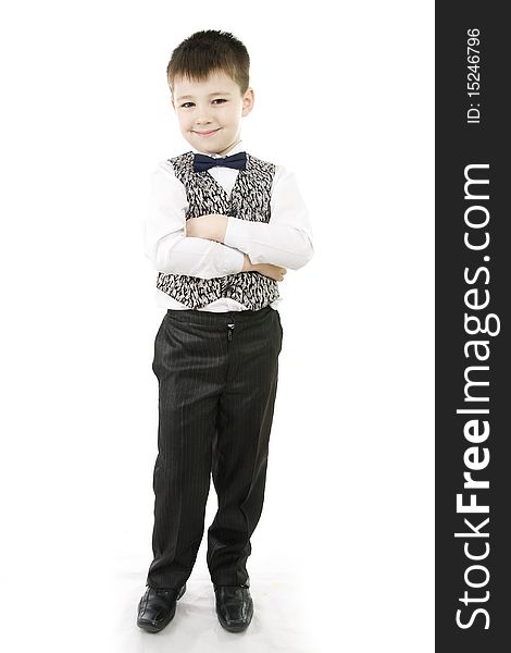 Smile boy standing on white background. Smile boy standing on white background