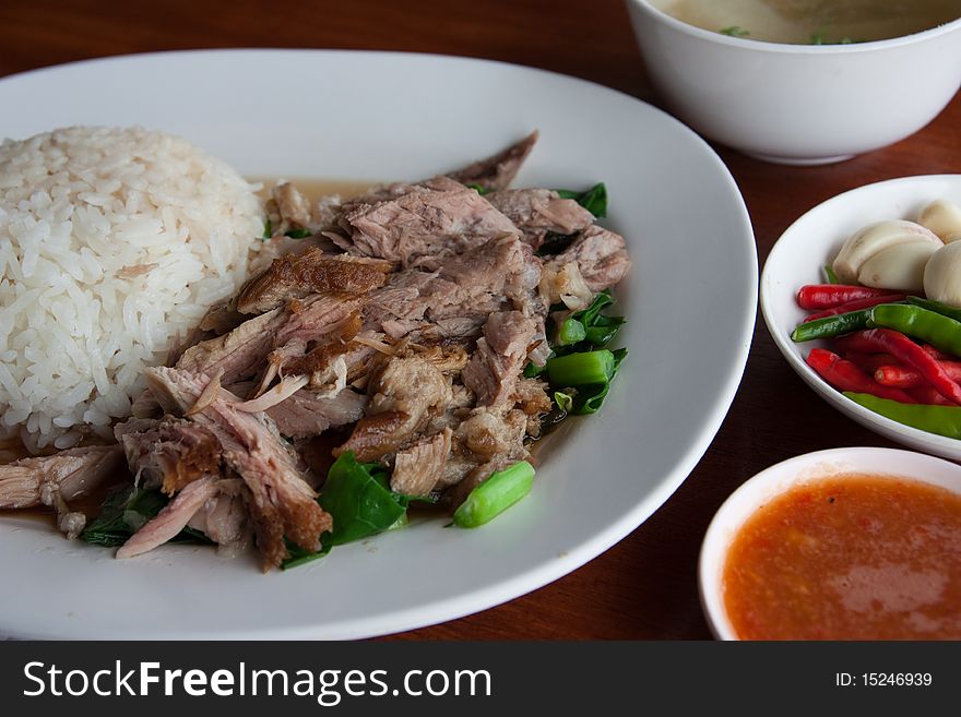 Pork and Rice in Thai Food