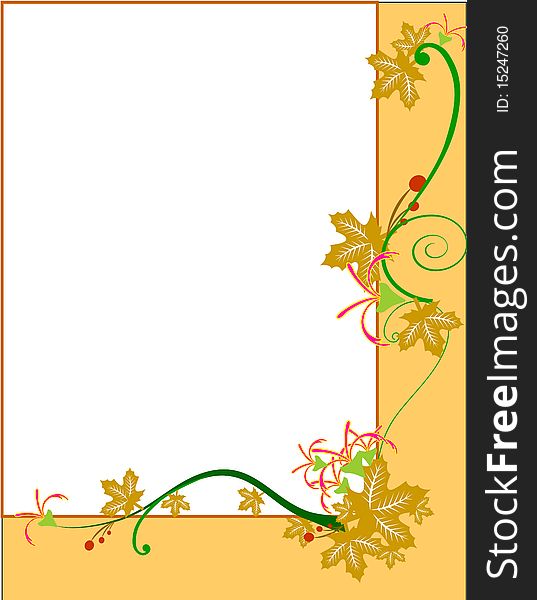 Flower frame with leaves,for your design, illustration