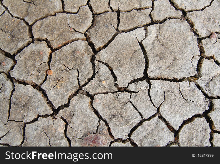 Dry cracked soil