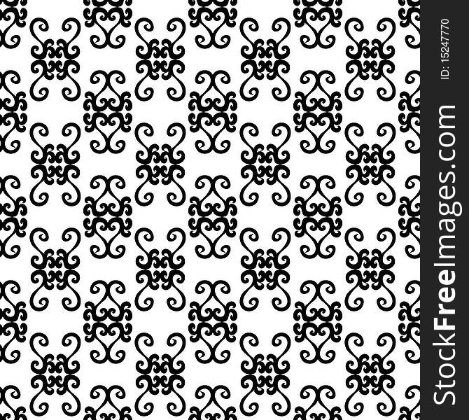 Seamless black and white ornament pattern. Seamless black and white ornament pattern