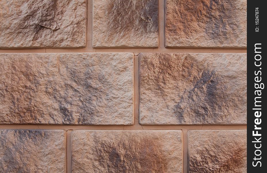 Brick wall, uneven staining, background. Brick wall, uneven staining, background