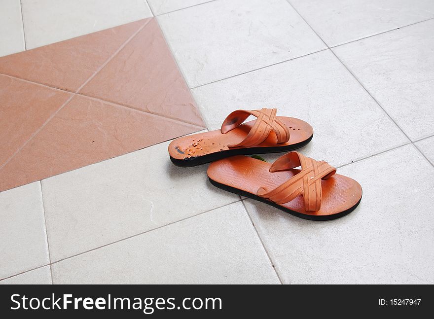 Add red slippers for walking outdoors. Add red slippers for walking outdoors