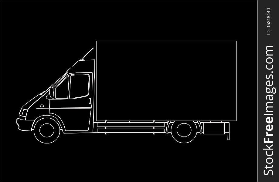 Vector illustration of delivery car