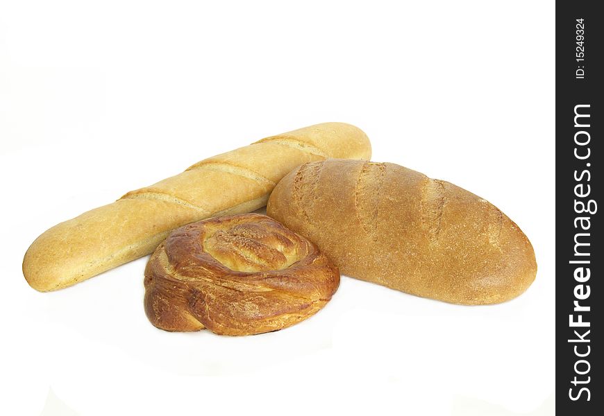 Bread on a white background, isolated