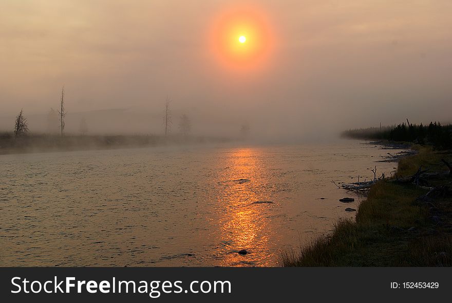 Sunrise Over Madison River, Yellowstone National Park, Wyoming, September 13, 2007