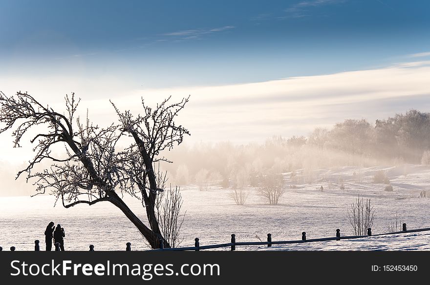 Cold winter morning in old Uppsala