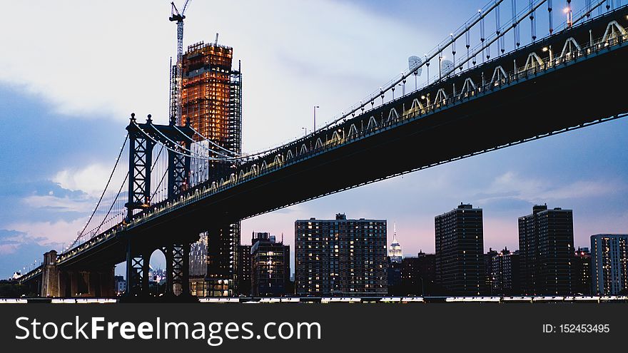 New York City Bridge On Morning