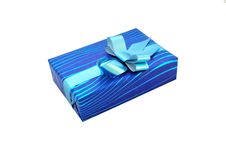 Gift With Blue Bow Royalty Free Stock Photography Gift With Blue Bow Royalty Free Stock Photography