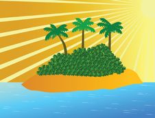 Tropical Island In Ocean Royalty Free Stock Photography