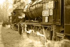 Old Steam Locomotive - Sepia Stock Images Old Steam Locomotive - Sepia Stock Images