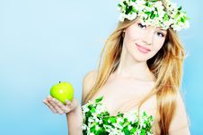 Girl With Apple Stock Photography Girl With Apple Stock Photography