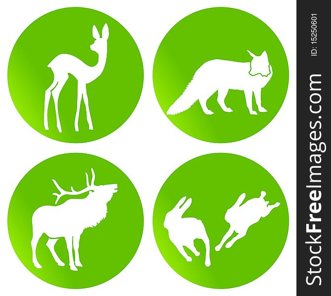 Green wildlife, green animals symbol