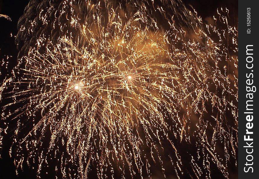 A detail of some beautiful fireworks