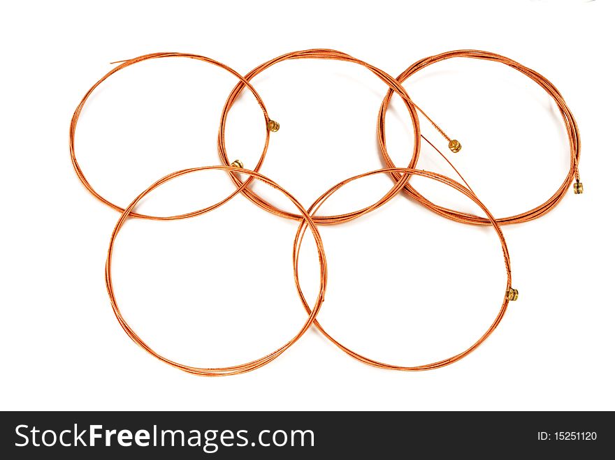 Guitar String on white background