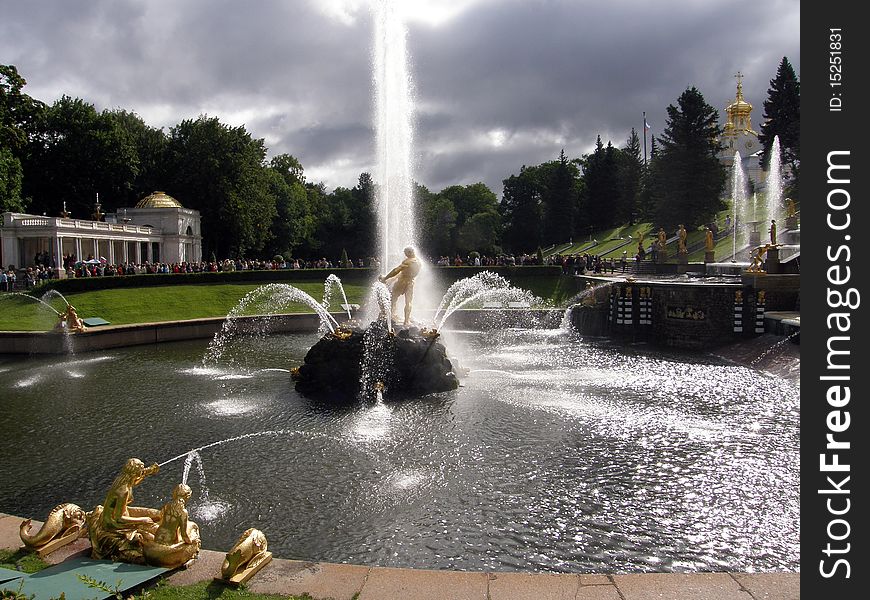 Fountain with Samson in Peterhof. Fountain with Samson in Peterhof
