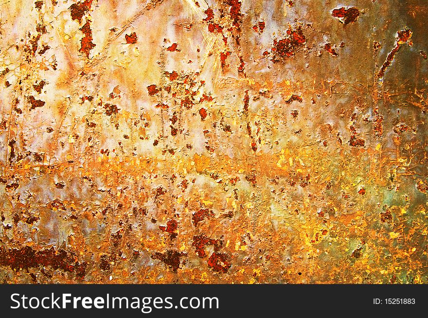 Yellow rusting iron sheet can be used as background. Yellow rusting iron sheet can be used as background.