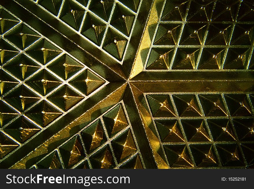 Close-up of a reflecting honeycomb pattern