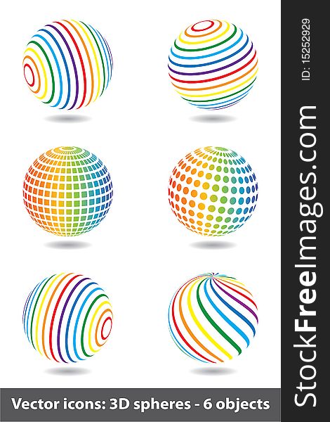 Set of sphere rainbow icons for your design