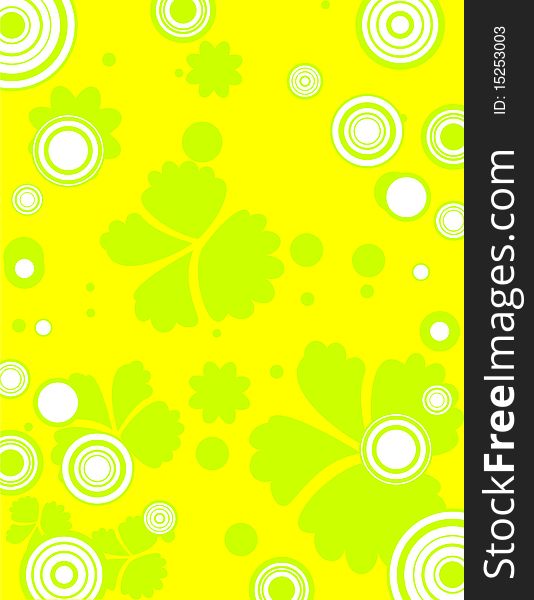 Abstract background with circles and flowers