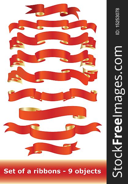 Set of ribbons, vector illustration