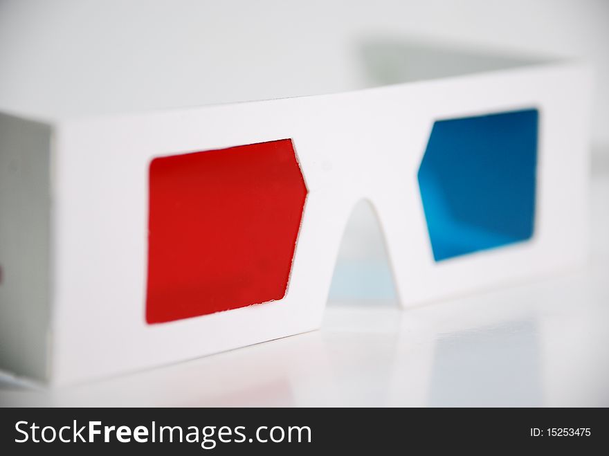 Blue and red (anaglyph) 3d glasses.