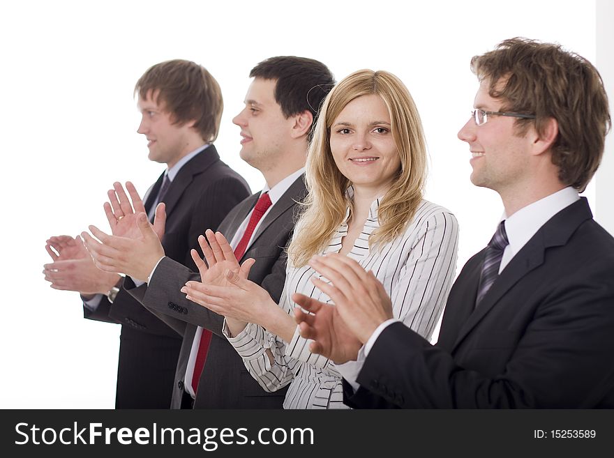 Business team applauding