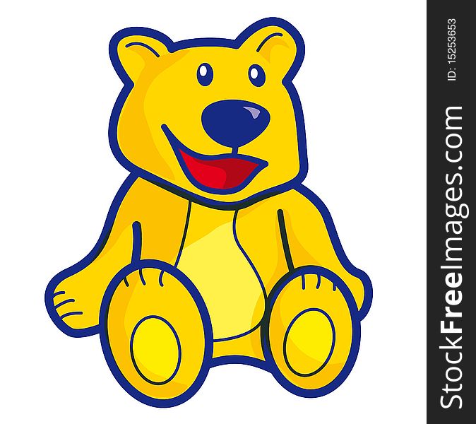 Yellow teddy bear - vector illustration. Yellow teddy bear - vector illustration