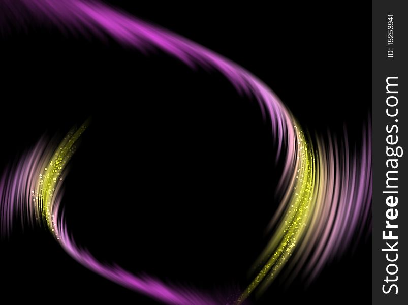 Two spectrum waves on a black background. Two spectrum waves on a black background