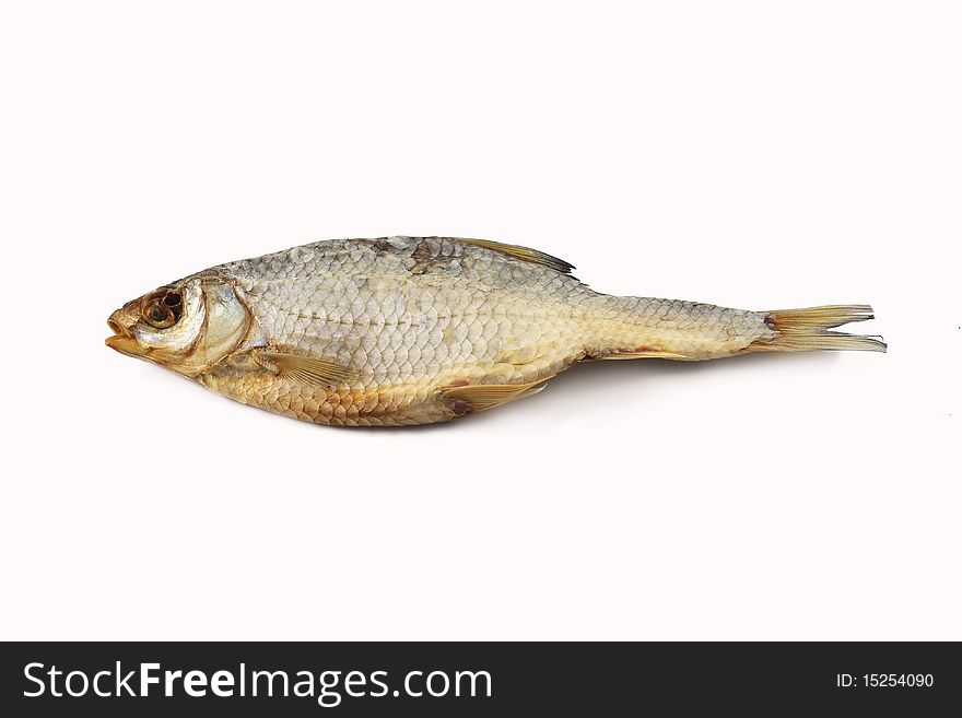 Dried fish isolated on white background